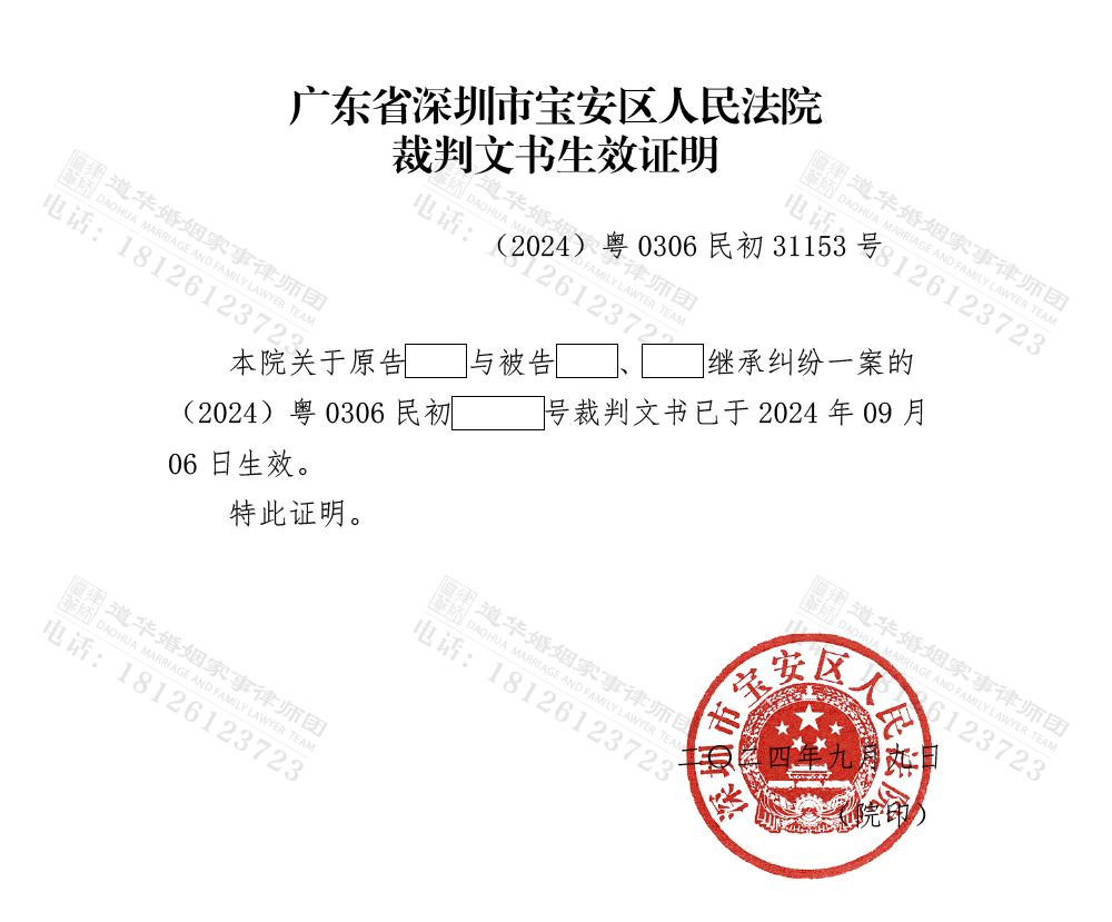 生效证明